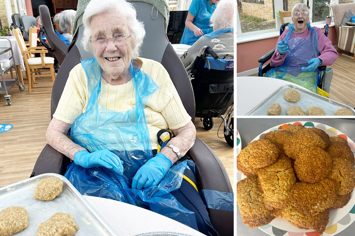 Baking Anzac Biscuits at Loose Valley Care Home
