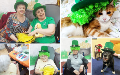 Loose Valley Care Home residents enjoying St Patrick's Day fun