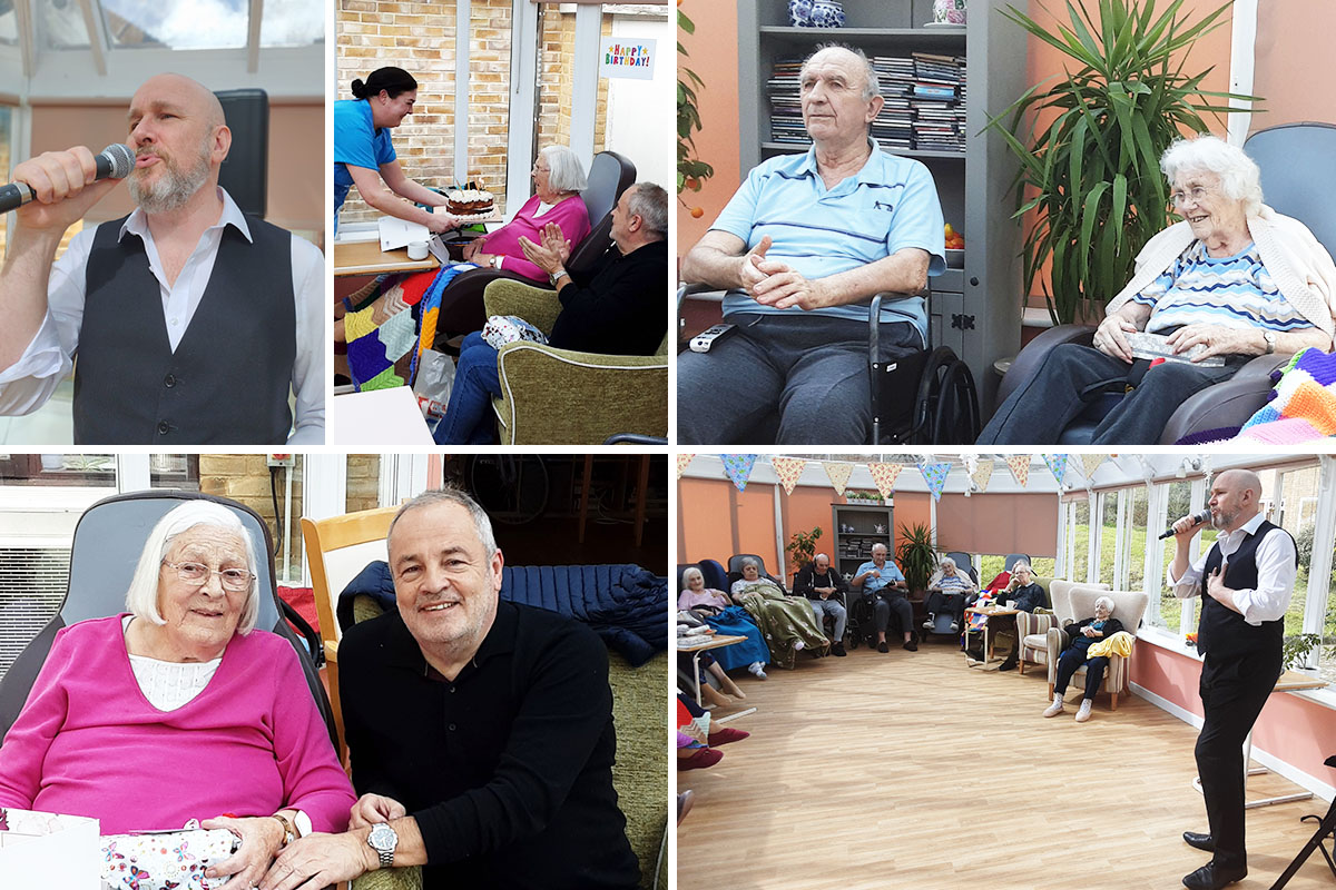 Musical entertainment and birthday fun at Loose Valley Care Home