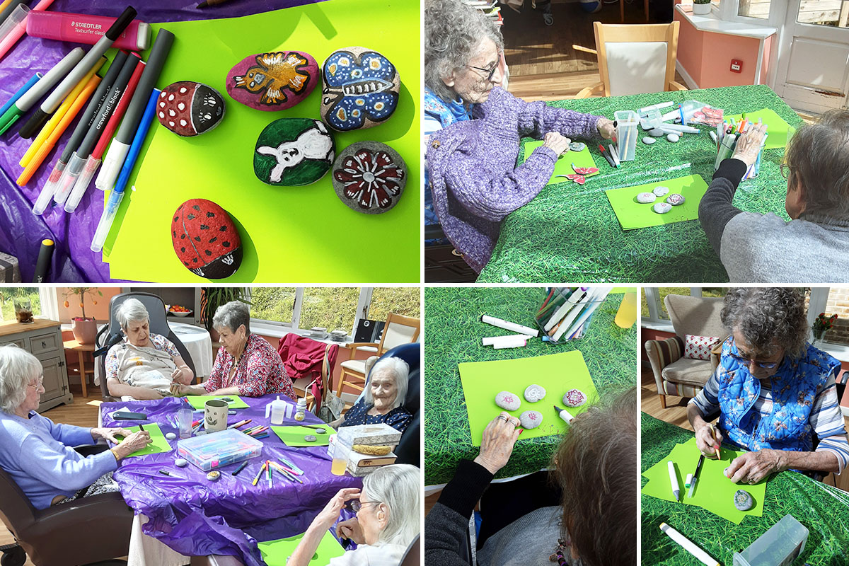 Rock painting fun at Loose Valley Care Home