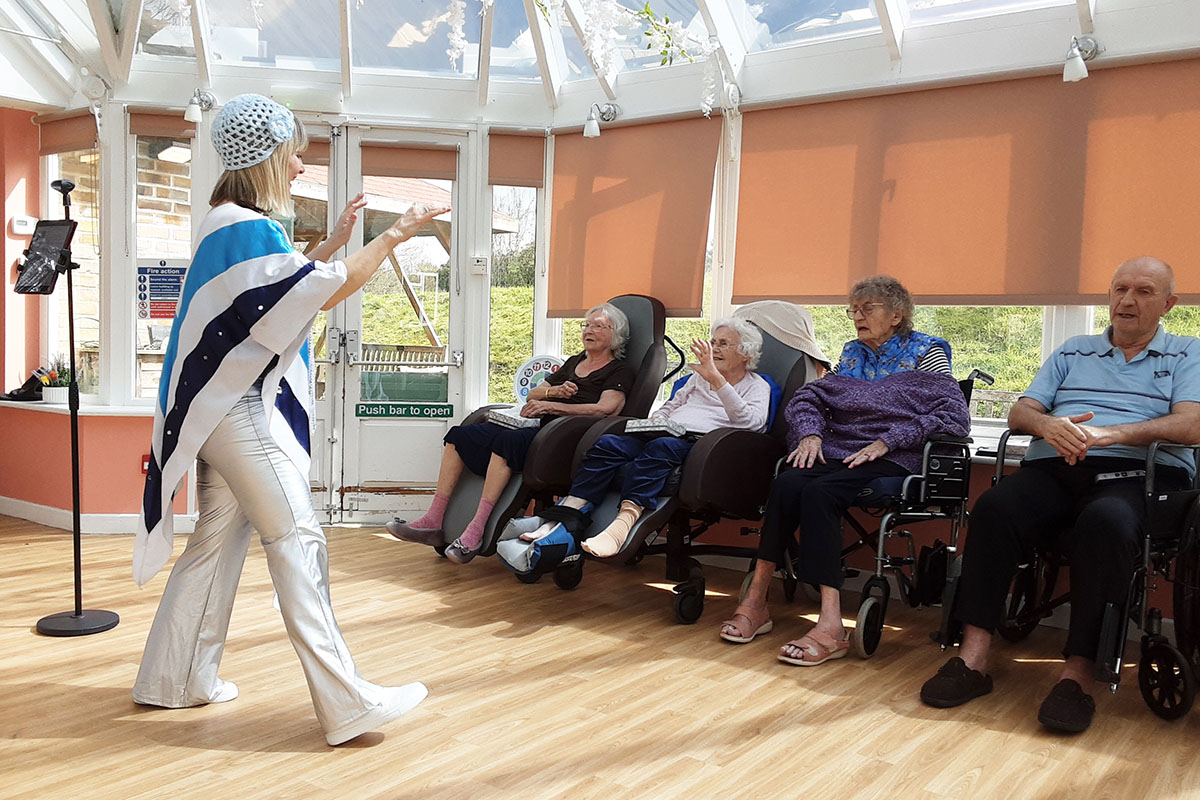 Enjoying ABBA tunes at Loose Valley Care Home