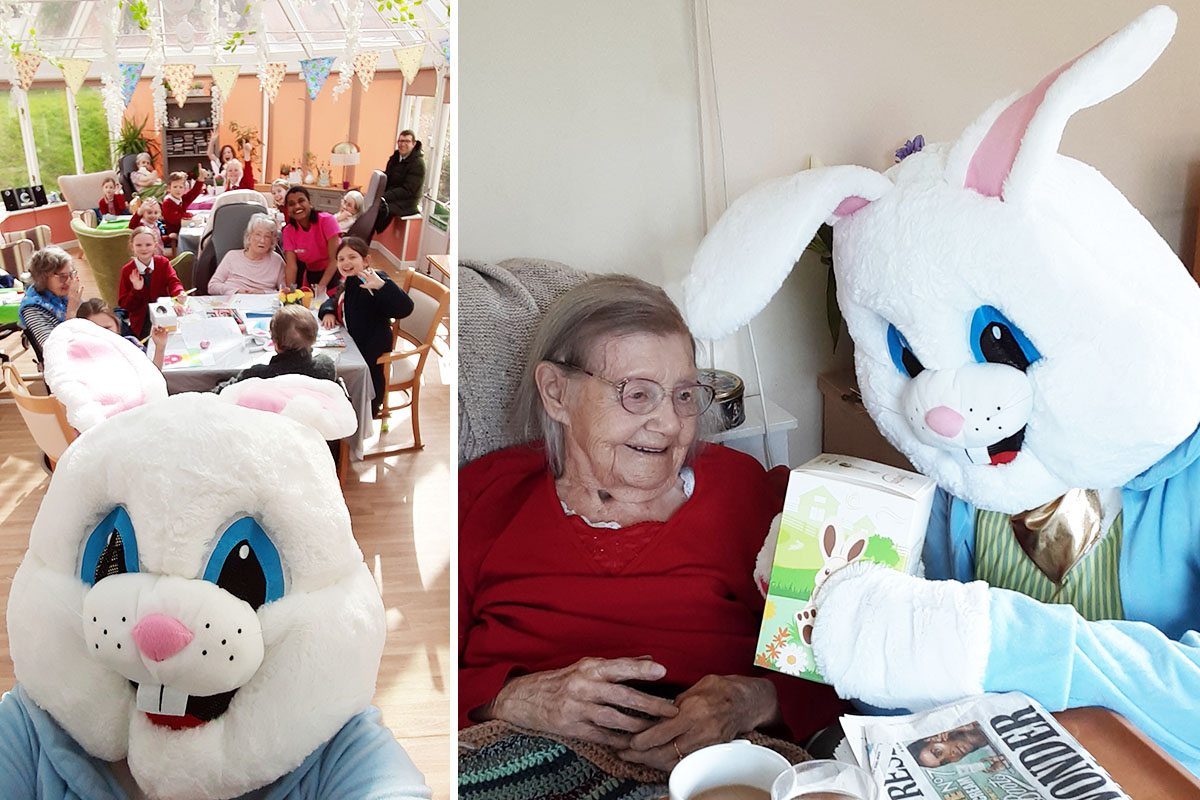 Easter bunny at Loose Valley Care Home