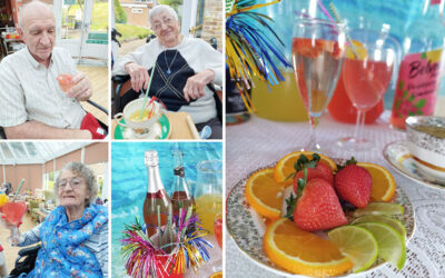 Loose Valley Care Home residents enjoying Mocktail Monday