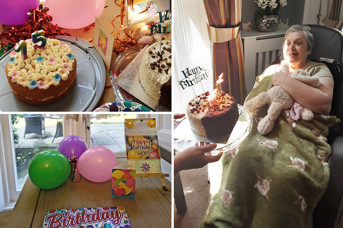 Celebrating Janet’s 75th birthday at Loose Valley Care Home