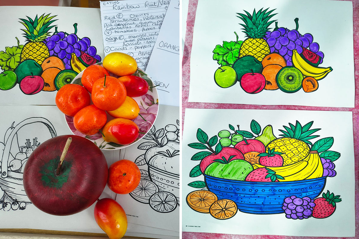 Exploring the rainbow colours of nature at Loose Valley Care Home
