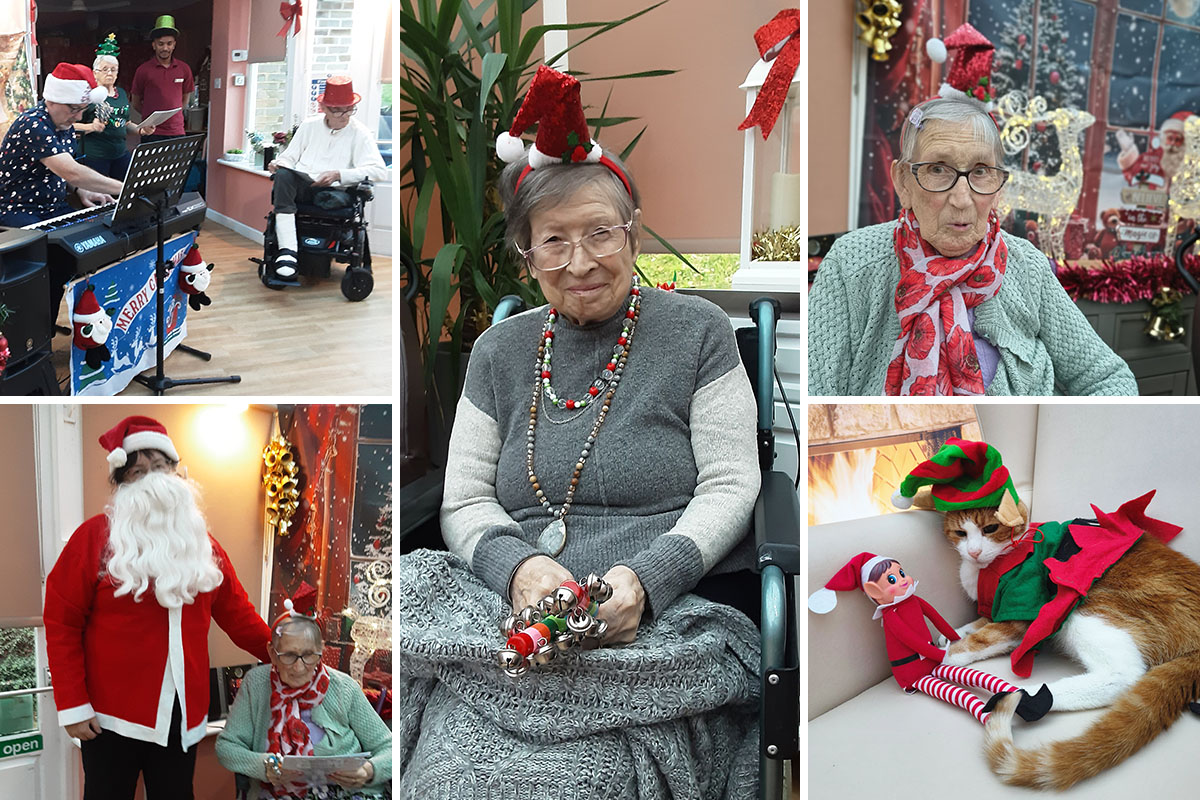 Christmas singalong on Elf Day at Loose Valley Care Home