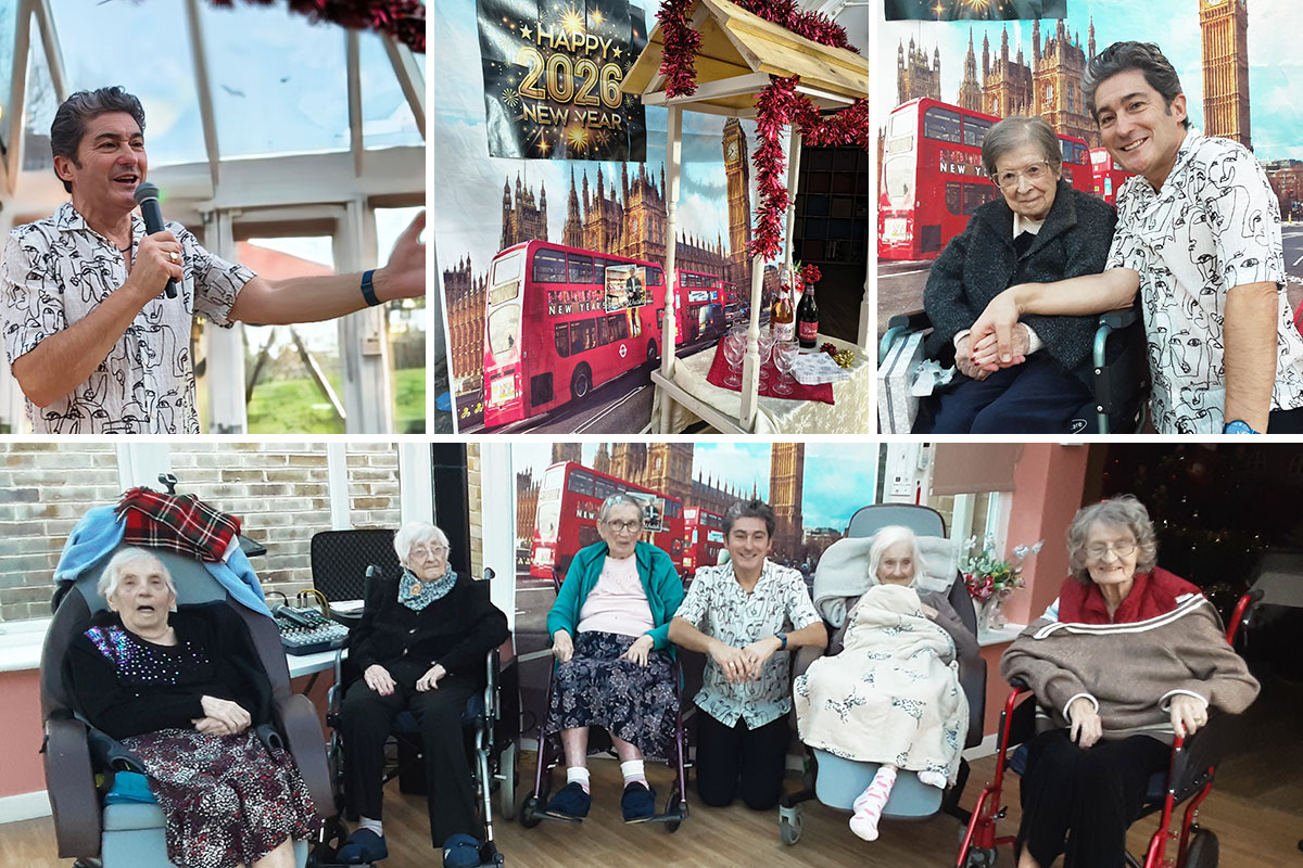 New Year celebrations with Kevin Walsh at Loose Valley Care Home