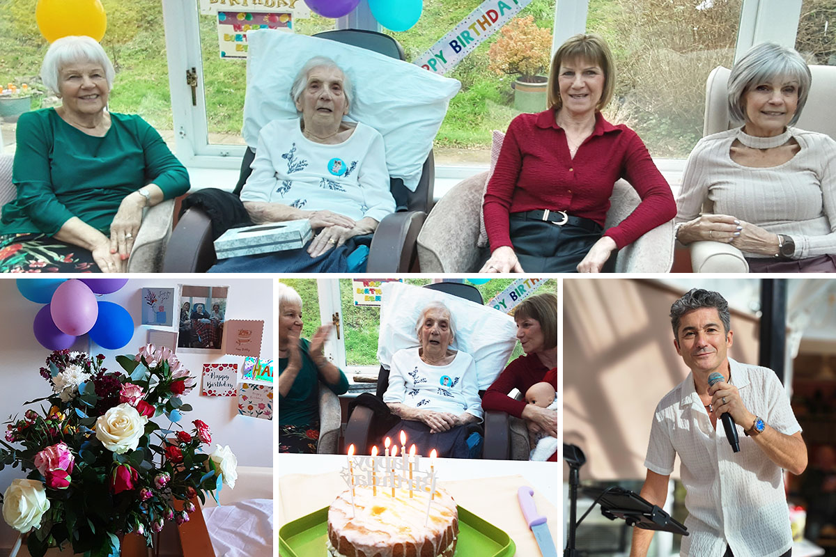 Celebrating Renee’s birthday with family at Loose Valley Care Home