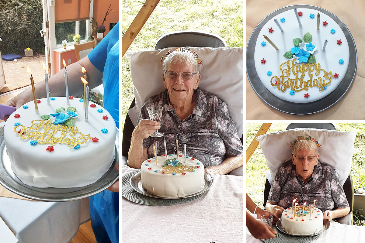 Celebrating Grace’s 102nd birthday at Loose Valley Care Home